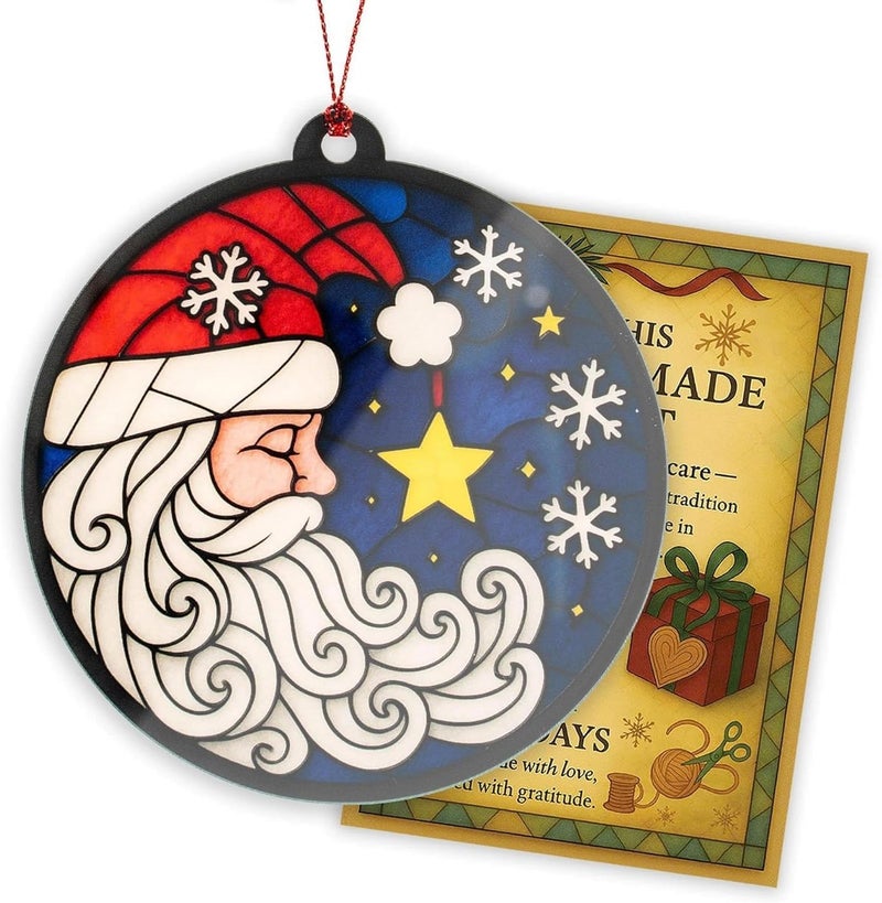 NELXI Santa Ornaments for Christmas Tree, Peaceful Christmas Santa Ornament, Holiday Decor and Xmas Gifts Ideas, Xmas Keepsake for Hanging, Classic Ornament for Holiday Season, Gift Exchange Ornaments - Image 1